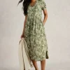 Leah Jersey Midi Dress in GREEN PRINT<White Stuff Fashion