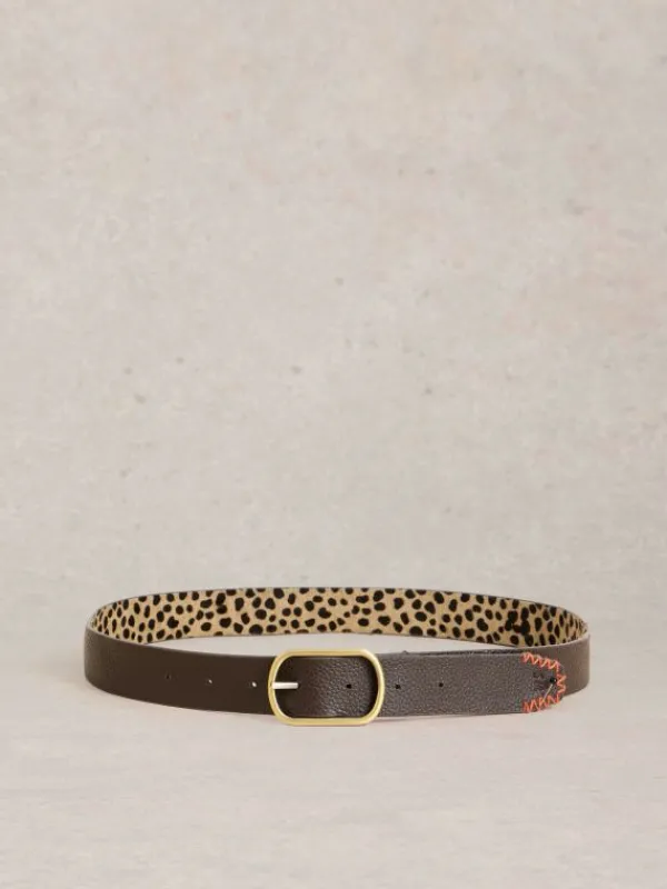 Leather Belt Reversible in NATURAL MULTI<White Stuff Online