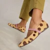 Leather Minnie Strap Ballerina in NATURAL PRINT<White Stuff New