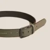 Leather Stitch Belt in KHAKI GREEN<White Stuff Outlet