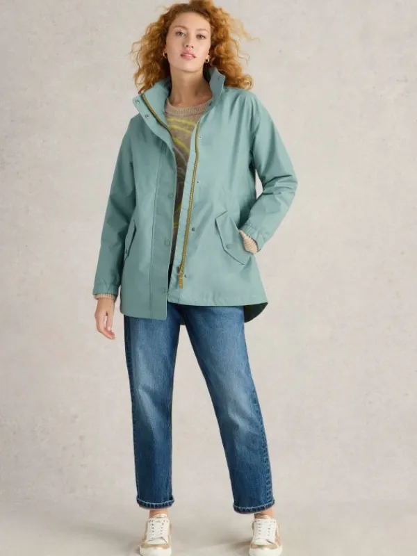 Lexi Waterproof Coat in DUSTY BLUE<White Stuff Best