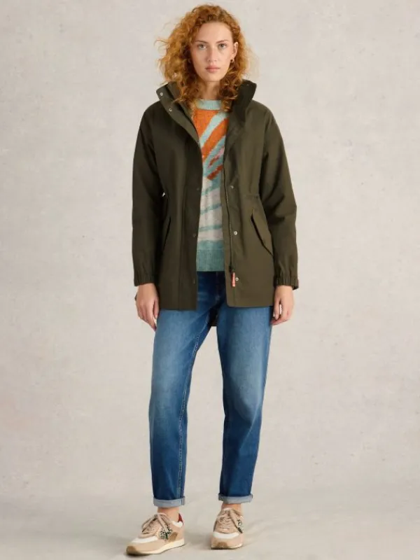 Lexi Waterproof Coat in KHAKI GREEN<White Stuff Outlet