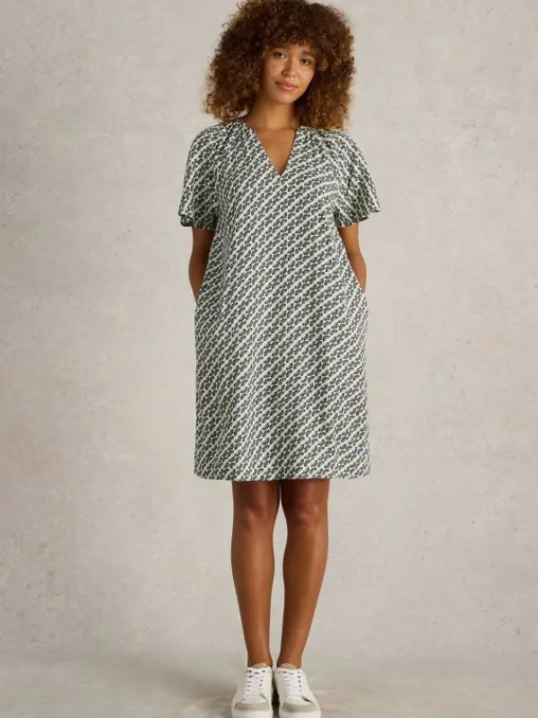 Lindsay Linen Blend Dress in IVORY PRINT<White Stuff Online