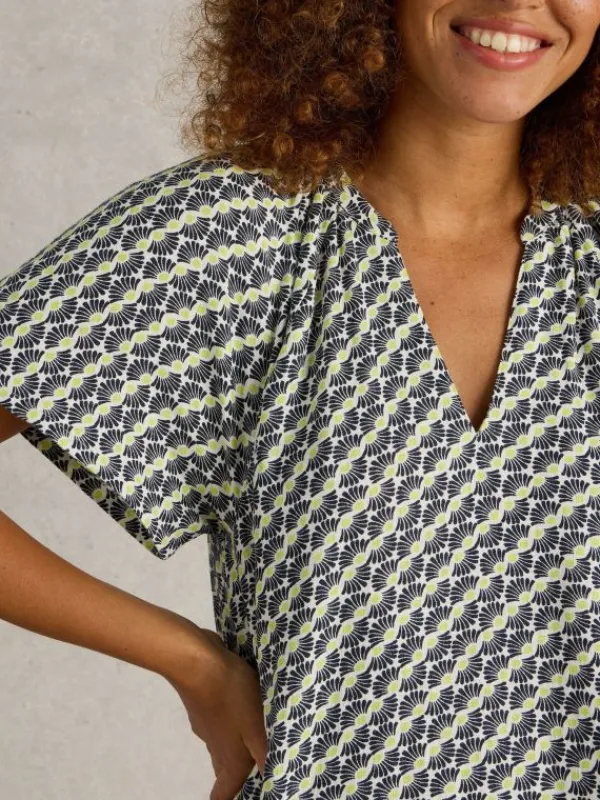 Lindsay Linen Blend Dress in IVORY PRINT<White Stuff Online