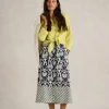 Linen Blend Elle Skirt in NAVY PRINT<White Stuff Clearance