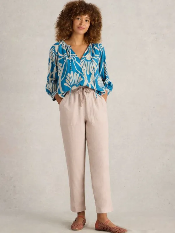 Linen Blend Elle Trouser in LIGHT NATURAL<White Stuff Outlet