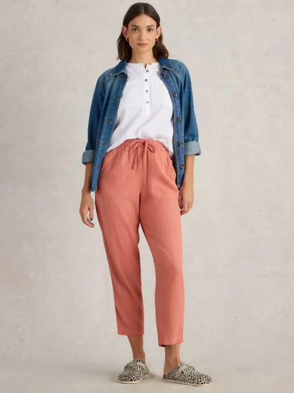 Linen Blend Elle Trouser in MID RED<White Stuff Outlet