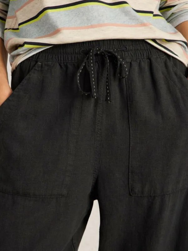 Linen Blend Elle Trouser in PURE BLACK<White Stuff Hot