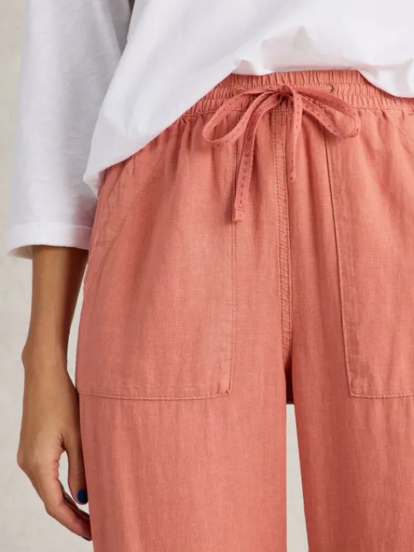 Linen Blend Elle Trouser in MID RED<White Stuff Outlet