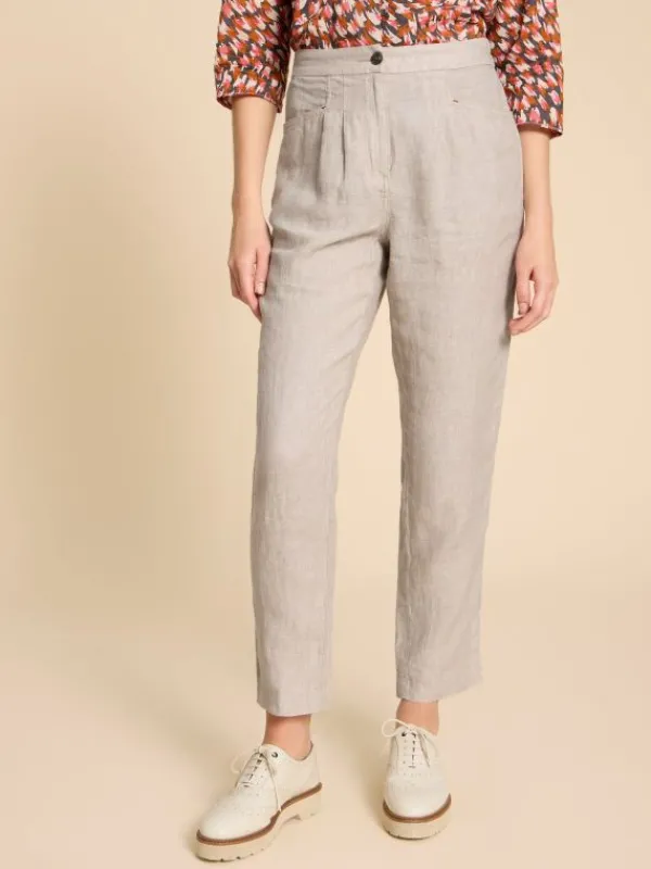 Linen Rowena Trousers in LIGHT NATURAL<White Stuff Discount