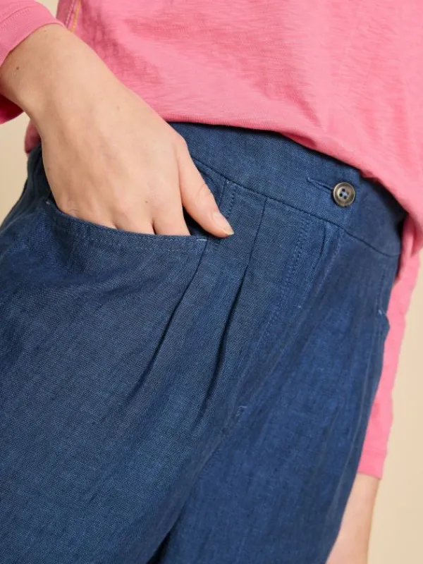 Linen Rowena Trousers in DARK NAVY<White Stuff Hot