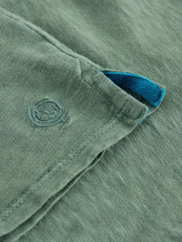 Long Sleeve Henley Tee in MID GREEN<White Stuff Sale