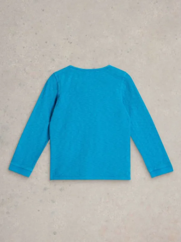 Long Sleeve Henley Tee in BRIGHT BLUE<White Stuff Hot
