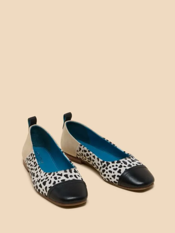 Loral Leather Ballet Pump in NATURAL MULTI<White Stuff Online