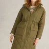 Lorena Quilted Coat in KHAKI GREEN<White Stuff Outlet