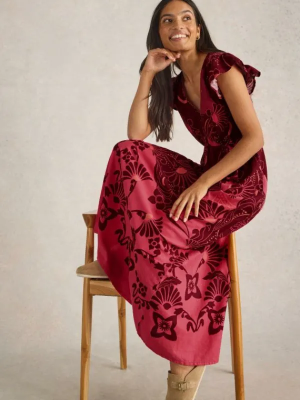 Lorna Linen Blend Maxi Dress in RED MULTI<White Stuff Fashion