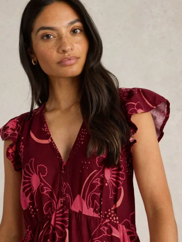 Lorna Linen Blend Maxi Dress in RED MULTI<White Stuff Fashion