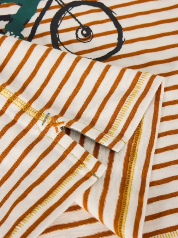 LS Bear Stripe Graphic Tee in NATURAL MULTI<White Stuff Outlet