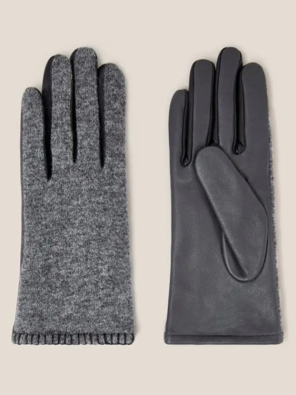 Lucie Leather Glove in MID GREY<White Stuff New