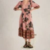 Lucy Midi V Neck Dress in PINK PRINT<White Stuff Outlet