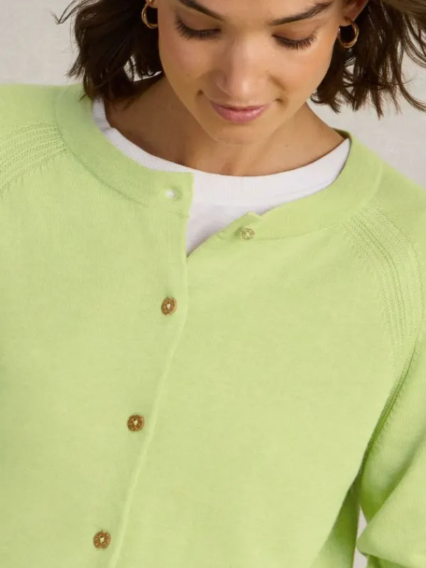 LULU CREW NECK CARDI in BRIGHT YELLOW<White Stuff Sale