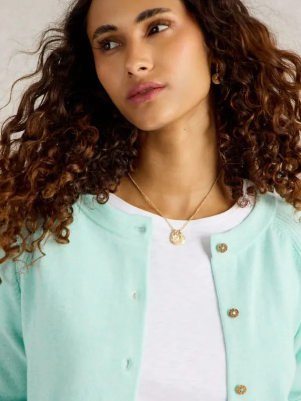 LULU CREW NECK CARDI in LIGHT BLUE<White Stuff Best