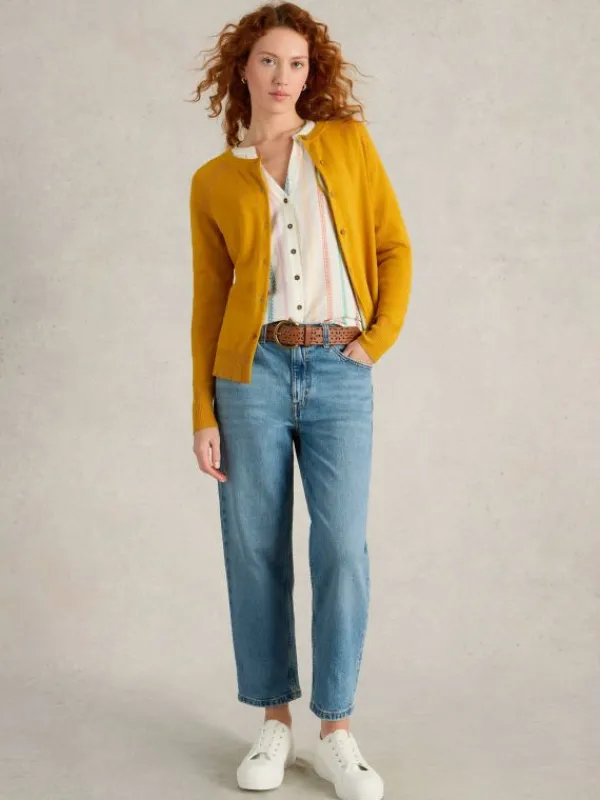 LULU CREW NECK CARDI in MID YELLOW<White Stuff Hot