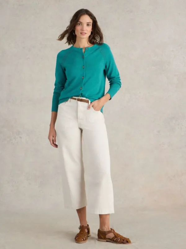 LULU LONG SLEEVE CREW NECK CARDI in BRIGHT BLUE<White Stuff Discount
