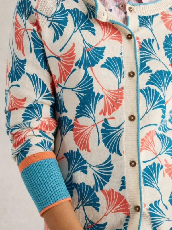 LULU PRINTED CARDI in NATURAL PRINT<White Stuff Clearance
