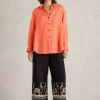 Lydia Linen Shirt in BRIGHT ORANGE<White Stuff Best