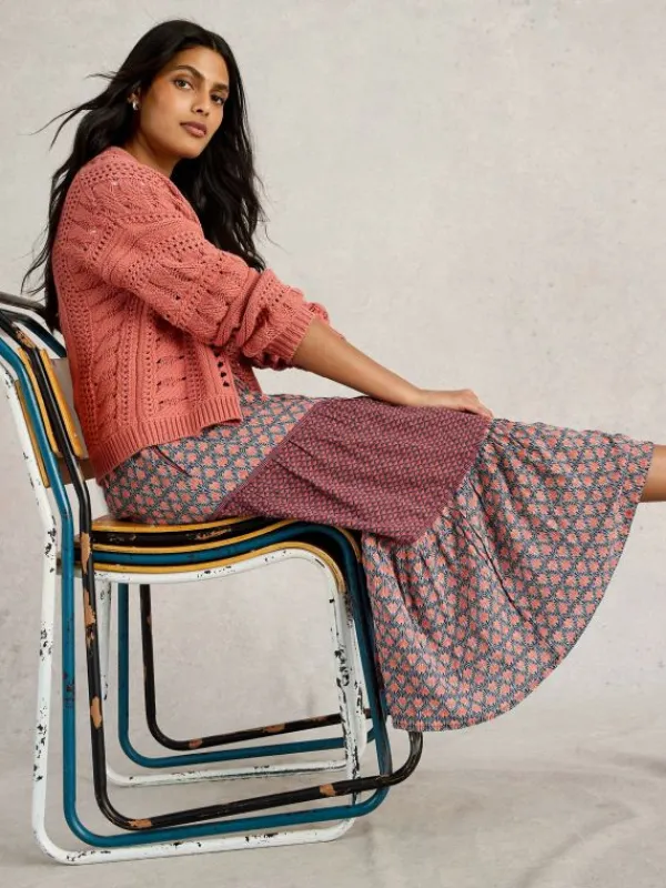 Mabel Mixed Printed Skirt in NAVY MULTI<White Stuff Best