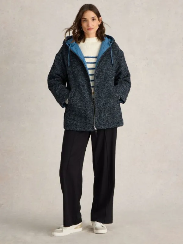 Mariella Reversible Coat in BLUE MULTI<White Stuff Sale