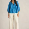 Marley Jacquard Top in CHAMBRAY BLUE<White Stuff New