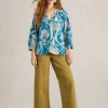 Marley Linen Blend Top in BLUE PRINT<White Stuff Sale