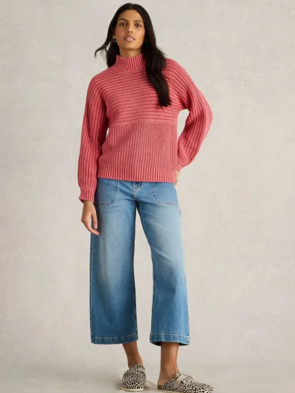MARLEY MIX COTTON JUMPER in MID PINK<White Stuff Hot