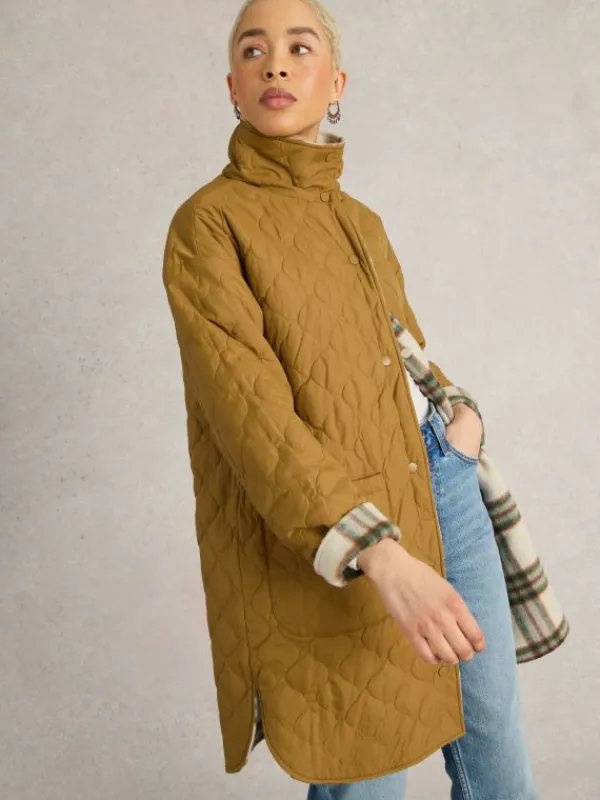 Marlowe Reversible Check Coat in IVORY MULTI<White Stuff Fashion