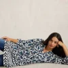 MARTA V NECK TUNIC in BLUE PRINT<White Stuff Best