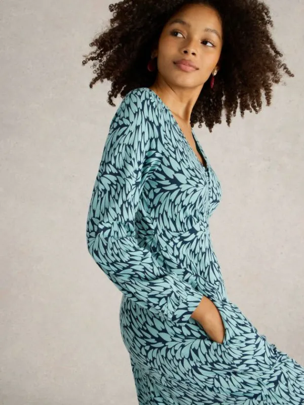 Megan Jersey Dress in NAVY PRINT<White Stuff Fashion