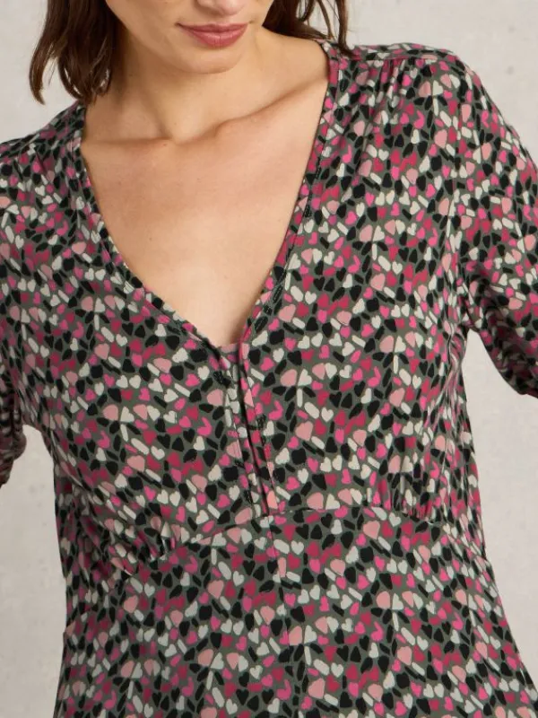 Megan Midi Dress Jersey in GREEN MULTI<White Stuff Sale