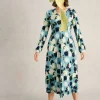 Megan Midi Jersey Dress in BLUE PRINT<White Stuff Clearance