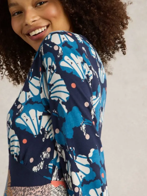 Megan Midi Jersey Dress in NAVY MULTI<White Stuff Discount