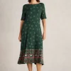 Millie Jersey Midi Dress in GREEN PRINT<White Stuff Best