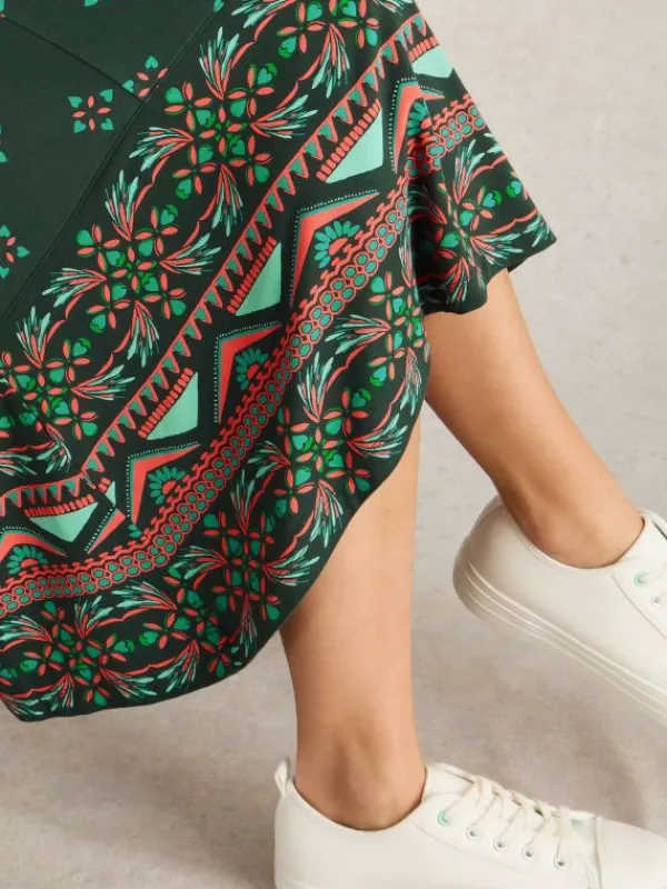 Millie Jersey Midi Dress in GREEN PRINT<White Stuff Best