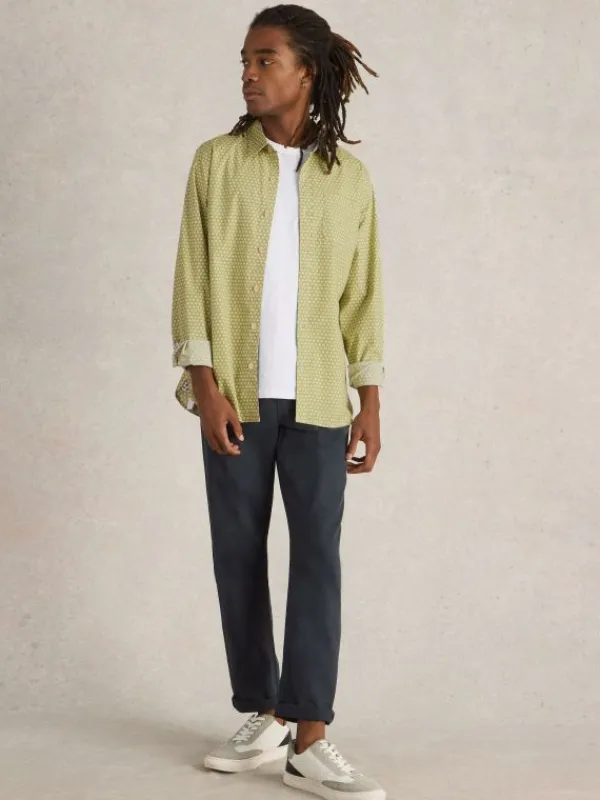 Mini Flower Printed Shirt in GREEN PRINT<White Stuff Online
