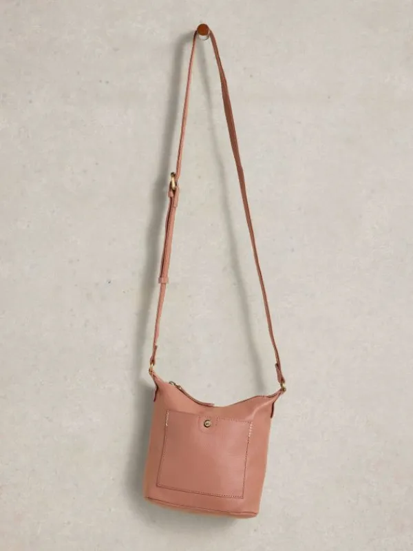Mini Leather Fern Crossbody in MID PINK<White Stuff New