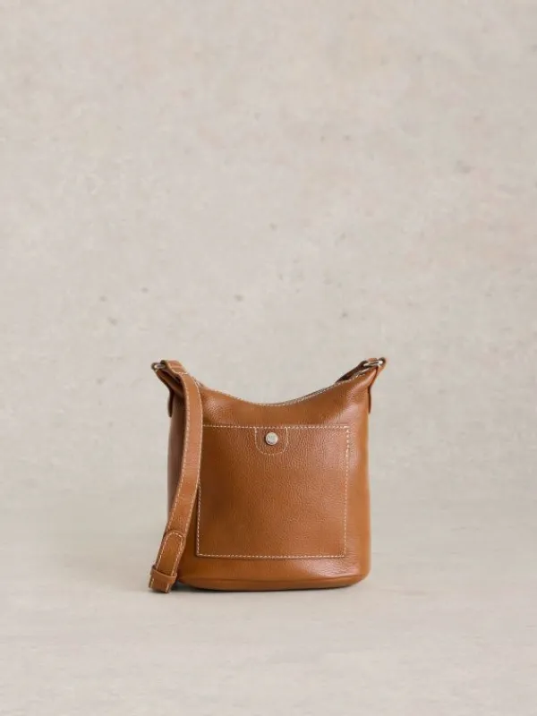 Mini Leather Fern Crossbody in MID TAN<White Stuff Online
