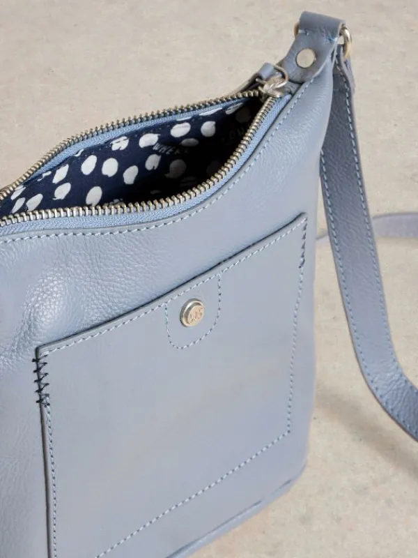 Mini Leather Fern Crossbody in DUSTY BLUE<White Stuff Sale