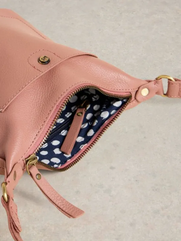 Mini Leather Fern Crossbody in MID PINK<White Stuff New