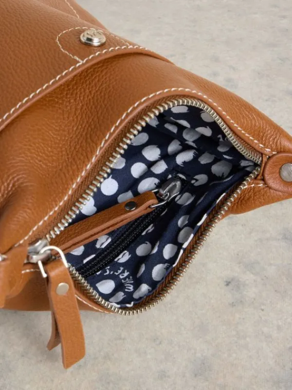 Mini Leather Fern Crossbody in MID TAN<White Stuff Online
