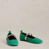 Minnie Strap Leather Ballerina in BRIGHT GREEN<White Stuff Online